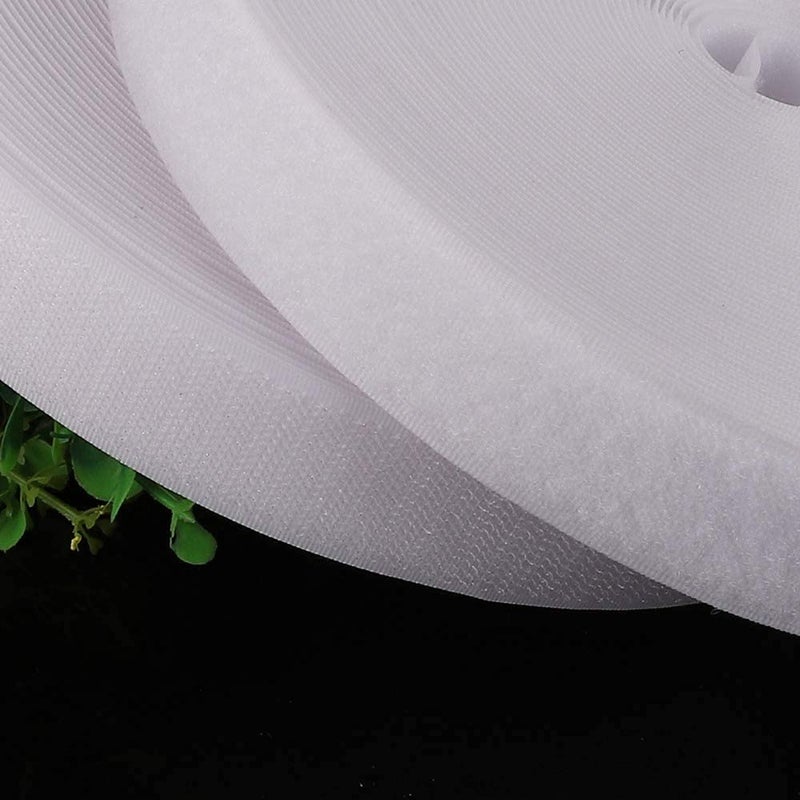 LLPT Sew On Hook and Loop Tape Industrial Strength Nylon Fabric 1 Inch x 33 Feet Each Roll No Adhesive Hook Loop Strip for Sewing on DIY Cloth Shoe Curtain Bag Sport Gears Color White (NHTW33) - Image 5